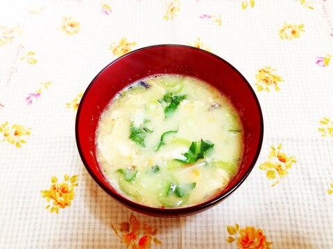 ターサイのかきたまお味噌汁